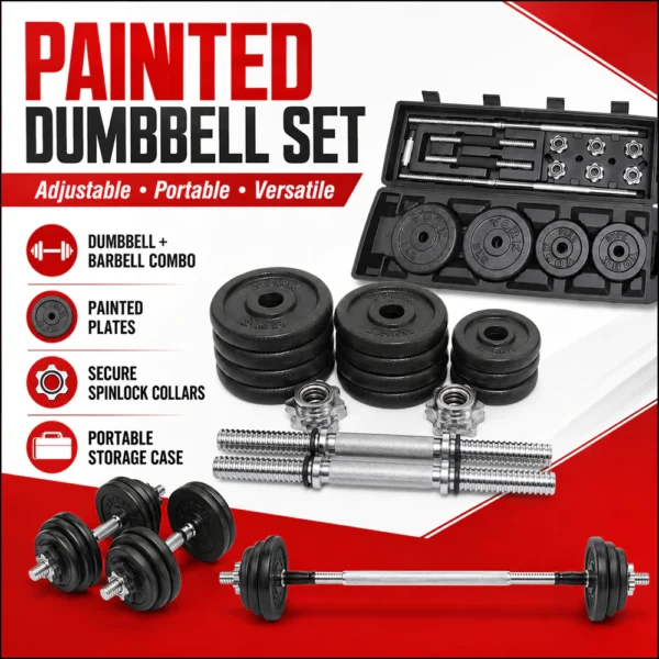 50KG Adjustable Dumbbell Barbell Set