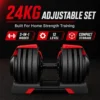 3 In 1 Adjustable Dumbbell Set 24KG