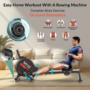 MY-HI Foldable Magnetic Rowing Machine