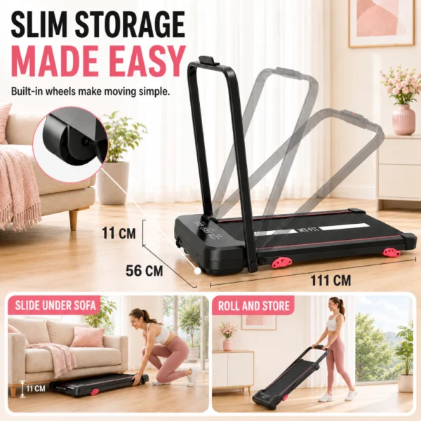 Foldable Walking Pad Treadmill L111cm W56cm H11cm