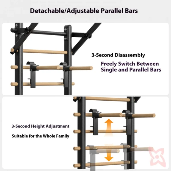 Adjustable Wooden Wall Bar Stretch Rack