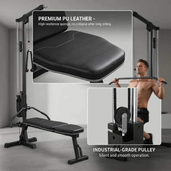 Adjustable Weight Bench with Lat Pulldown